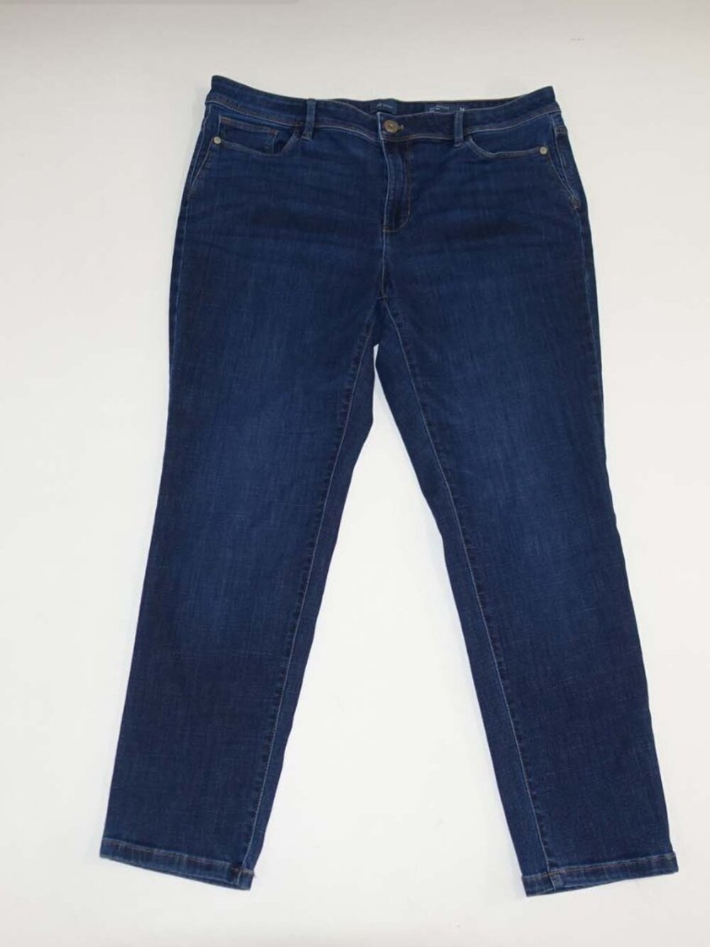 J. Jill Women's Authentic Fit Slim Ankle Jeans Size 14 Blue Mid Rise 27" Inseam